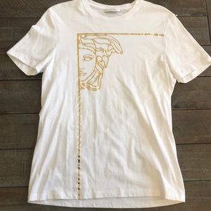 White and gold Versace T-shirt